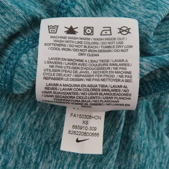 Nike Womens Extra Small XS Teal Green Heathered Pullover Quarter Zip Dri Fit - Picture 11 of 13